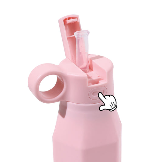 Cotton Candy Pink Squeeze-Ease Kids Water Bottle - 350ml (12oz)
