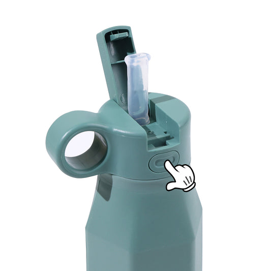 Dino Green Squeeze-Ease Kids Water Bottle - 350ml (12oz)